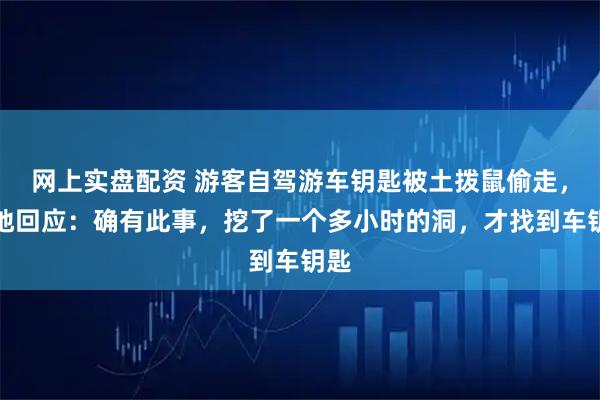 网上实盘配资 游客自驾游车钥匙被土拨鼠偷走，当地回应：确有此事，挖了一个多小时的洞，才找到车钥匙